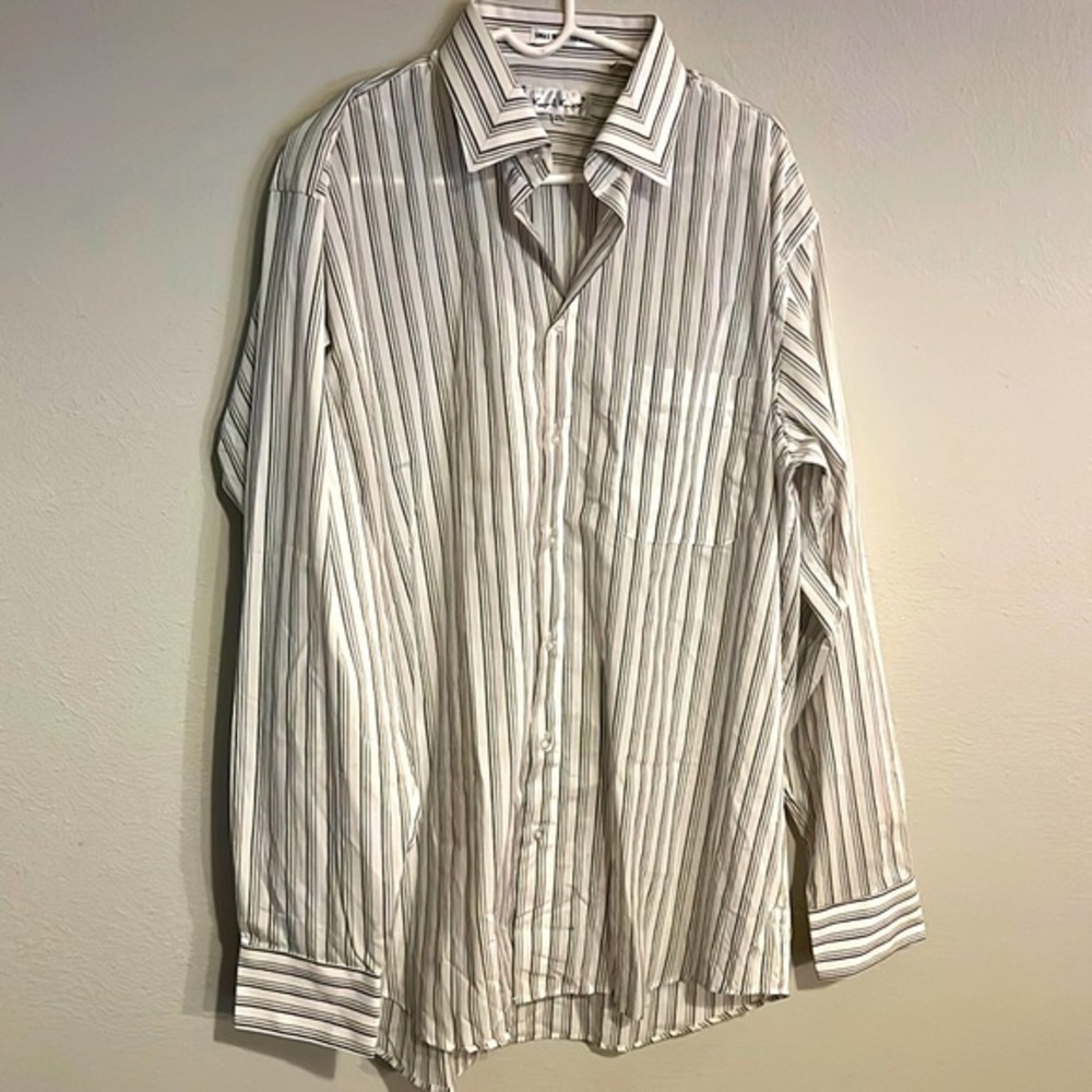 Karl Knox Men’s White Button-Up Dress Shirt – Size 17.5 36/37